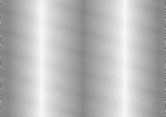 Abstract halftone wave line background. Monochrome pattern with varying line thickness.  Vector modern pop art texture for poster, sites, business cards, cover, postcard, design, labels, stickers.