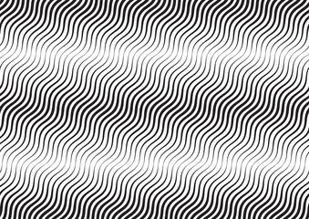 Fototapeta premium Abstract halftone line background. Monochrome pattern with varying line thickness square. Vector modern pop art texture for poster, sites, business cards, cover, postcard, design, labels, stickers.