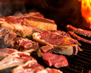 raw meat cooked on grill 1