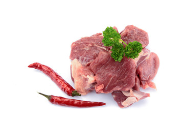 raw lamb meat on a white background © ALF photo