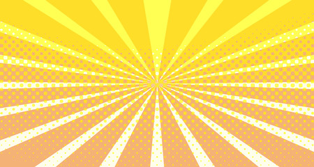 Vintage colorful comic book background. Orange blank bubbles of different shapes. Rays, radial, halftone, dotted effects. For sale banner empty Place for text 1960s. Copy space vector eps10.