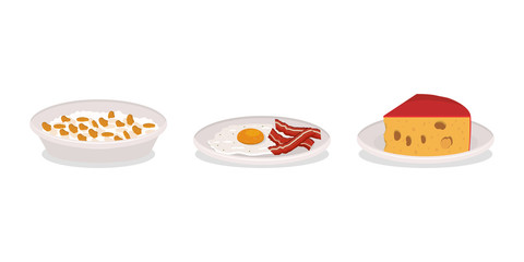 delicious egg cheese and bacon vector design