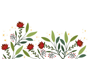 Isolated winter flowers vector design