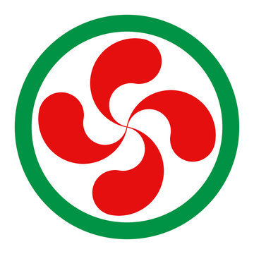 Lauburu or red basque cross symbol