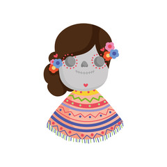 Isolated mexican skull vector design