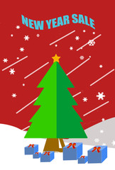 background for new year seasonal retail promotion. Vector illustration..