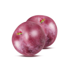 Plum isolated on white background with clipping path