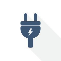 eletricity vector icon, flat design energy, power, plug illustration in eps 10