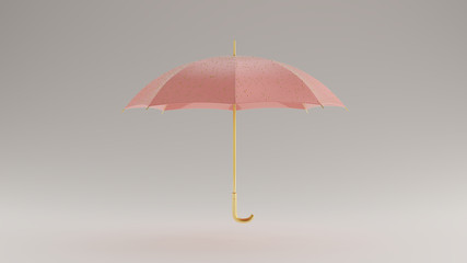 Pink Gold Umbrella 3d illustration 3d render	
