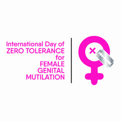 Vector illustration on the theme of International Day of zero tolerance for  female genital mutilation on February 6th.