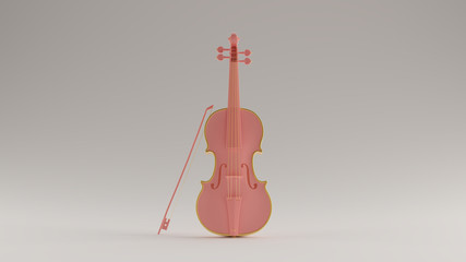 Pink and Gold Violin 3d illustration 3d render  © paul