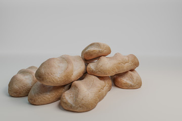 Fototapeta na wymiar bread isolated on white background