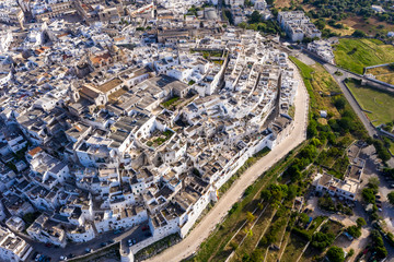 Obraz premium aerial view Mountain village, Ostuni, Apulia, Southern Italy