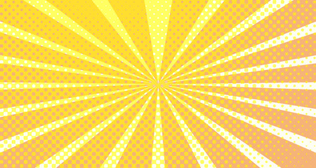 Vintage colorful comic book background. Orange blank bubbles of different shapes. Rays, radial, halftone, dotted effects. For sale banner empty Place for text 1960s. Copy space vector eps10.