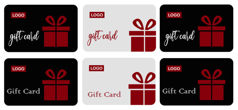 gift card set design template illustration
