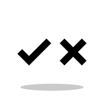 Tick / Cross icon in flat style. Yes / No symbol for your web site design, logo, app, UI Vector EPS 10.