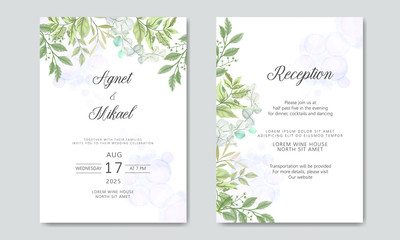 wedding invitation cards with elegant and beautiful floral