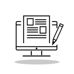 Blog icon in flat style. Blog symbol for your web site design, logo, app, UI Vector EPS 10.