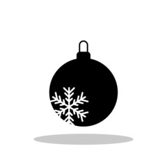 Obraz premium Christmas ball icon in flat style. Christmas decoration symbol for your web site design, logo, app, UI Vector EPS 10.