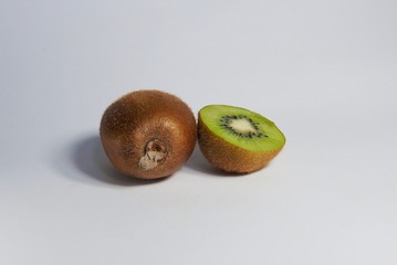 Ripe kiwi on white background
