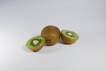 Ripe kiwi on white background