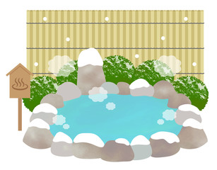 温泉　冬　露天風呂