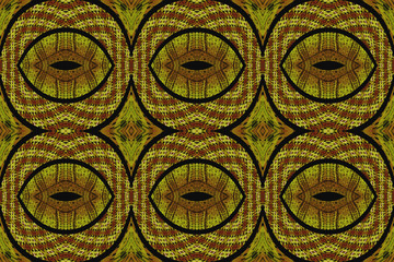 Multicolored ethnic fabric with rounded shapes