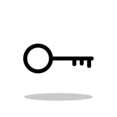 Vintage key icon in flat style. Lock symbol for your web site design, logo, app, UI Vector EPS 10.