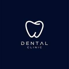 Simple Dental Teeth Logo Design Vector