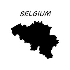 Black Map of Belgium sign eps ten