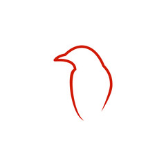 red bird logo template, bird design concept idea