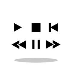 Music player icon in flat style. Player symbol for your web site design, logo, app, UI Vector EPS 10.
