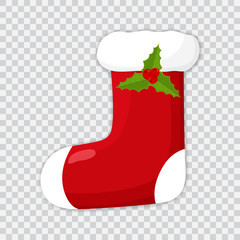 Christmas sock decoration icon. Sock vector illustration