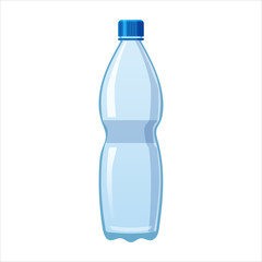 Naklejka premium Plastic water bottle icon empty liquid container drink with screw cap