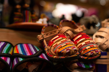 typical Guatemalan colorful shoes - traditional crafts of Guatemala- souvenirs Antigua Guatemala