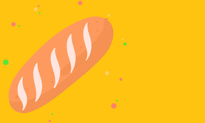 illustration of bread on an orange background