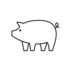 Pig line icon. Icon design. Template elements