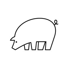 Pig line icon. Icon design. Template elements