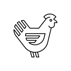 Hen, chicken line icon. Icon design. Template elements