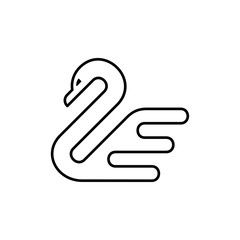 Swan line icon. Icon design. Template elements