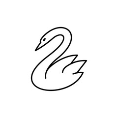 Swan line icon. Icon design. Template elements