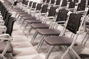 chairs in an empty conference room, interior