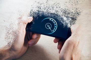 sharp acceleration of internet speed.