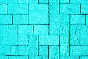 Turquoise street pavement pattern from above