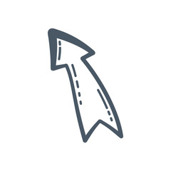 Handmade Vector Arrow design set in cartoon style.