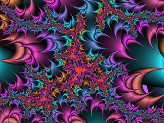 Pink green purple abstract fractal background