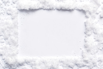 Christmas snow effect background for message board with snowflakes border and white winter style...