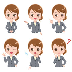 ビジネスウーマン　セット　イラスト