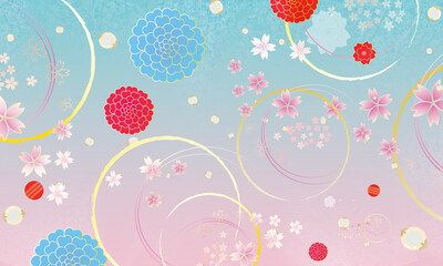 seamless pattern with flowers KIMONO design