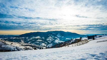 Beautiful panorama of mountain slopes